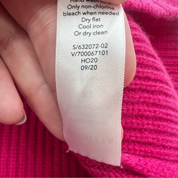 Athleta Aspen wool cashmere pink turtleneck sweater sz XS Cyclamen - Picture 8 of 9